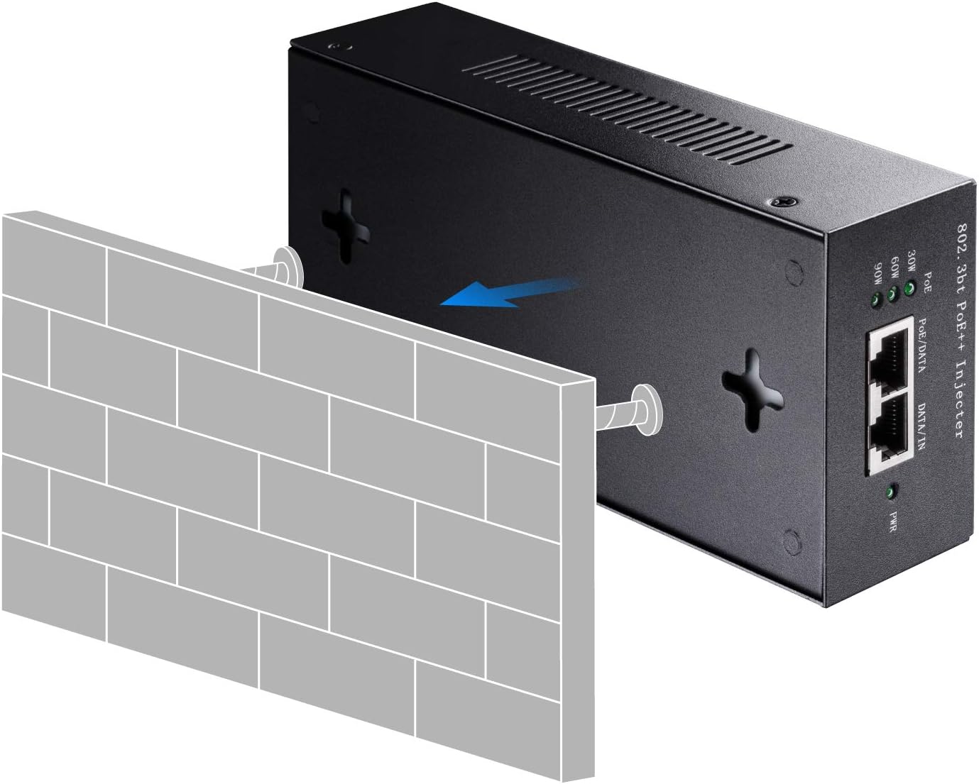 Cudy POE400 90W Gigabit Ultra PoE++ Injector Adapter, IEEE 802.3 bt /802.3at/802.3af Compliant, Up to 90W Ultra Power Supply, 10/100/1000Mbps Shielded RJ-45, Plug & Play, Metal housing