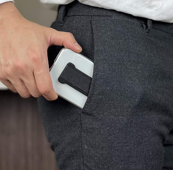 Phone Grip Holder for Hand, Universal Finger Strap Phone Holder, Finger Selfie Grip Compatible with Most Smartphones - 3Pack(Black)