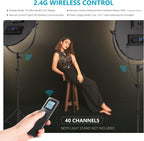 Neewer LED Bi-Color Studio Round Lighting, Ultra Thin Studio Edge Flapjack Light, 18''/45.5cm 70W Dimmable Portrait Light with AC Adapter/2.4G Wireless Remote (Battery/Light Stand Not Included)