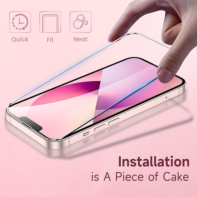 Fotbor for [3 Pack] iPhone 16e/13/13 Pro/14 Screen Protector Glass, 9H Tempered Glass Case Friendly HD Film Accessories iPhone 16e 13 13Pro 14 6.1"