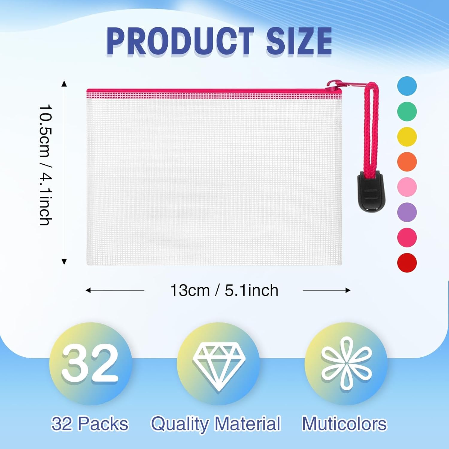 Jetec 32 Pcs Mesh Zipper Bags Toy Storage Bikini Organizer Bag Bolsas Para Guardar Trajes De Baño Waterproof Zipper Reusable Pouch Puzzle Multipurpose for Storage Office(Stylish Color,5.1 x 4.1 Inch)