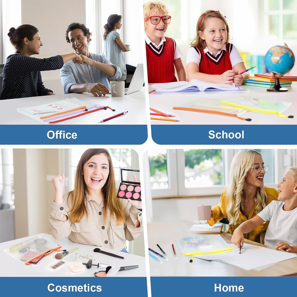 32pcs Mesh Zipper Pouch Bags, 8 Sizes, 8 Colors Zipper Pouches for Organizing, Board Game Storage, Travel, School Office