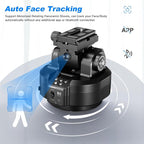 Soonpho M6 Auto Face Tracking Motorized Rotating Panoramic Tripod Head, Remote Control 360° Pan Tilt Head with Mobile Phone Clip for DSLR Cameras, Camcorders, Smartphones, Tripod