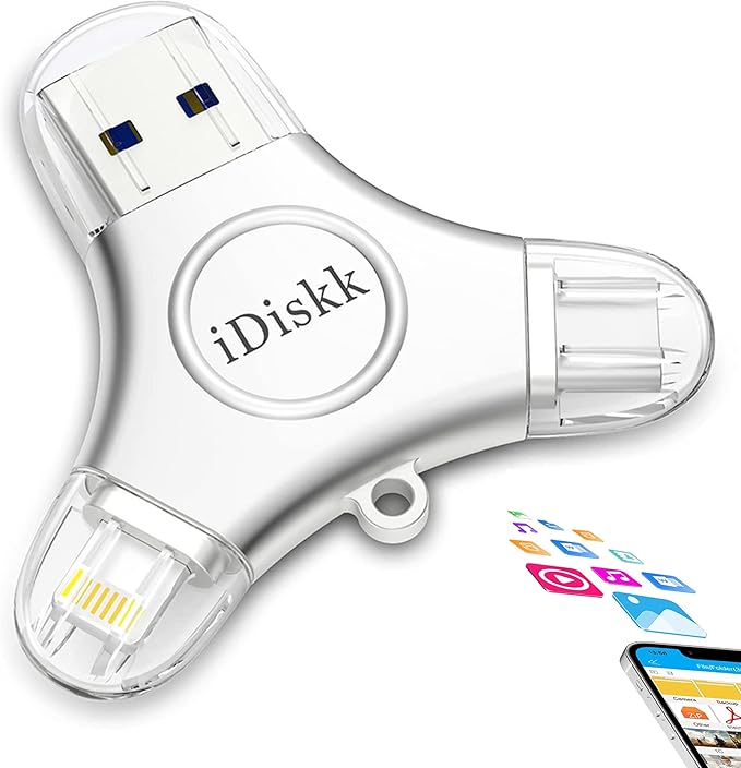 App*le Certified iDiskk 1TB iPhone 16 and 15 Photo flashdrive for iPhone Photo Stick USB -C iPad Pro Android Samsung for iPhone 15/14/14 PRO/13/13 PRO/12 pro/12/11, Thumb Drive for iPhone Photos