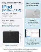 MOFT Dynamic Folio Case for iPad A16 11th Generation 11 Inch 2025/ iPad 10th Generation 10.9 Inch 2022, Silm Magnetic Stand Case with 20+ Viewing Angles, Auto Wake/Sleep, Ultra Thin, Jet Black