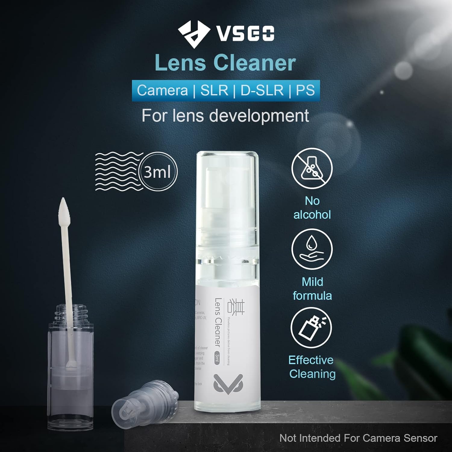 VSGO Professional Camera Cleaning Kit with Portable Bag Air Blower Lens Cleaning Pen Spray Cotton Swab Cloth Compatible for Canon, Nikon, Sony DSLR Cameras and Sensitive Electronics Bundle(VS-A3E)