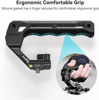 SMALLRIG Lightweight NATO Top Handle, Quick Release NATO Grip w/NATO Rail for DSLR Camera Cage, Universal Top Handle with 5 Cold Shoe Adapters - 4345 Black