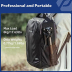 Fotopro 59” Carbon Fiber Travel Tripod, 2 in 1 Lightweight Monopod Tripods, Professional Compact Tripod for DSLR Camera, Load up to 17.6lbs(8kg)