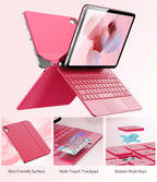 GreenLaw for iPad 11th(A16,2025)/10th(2022) Generation Case with Keyboard, Magic-Style Keyboard Stand, 7 Color Backlit, Stain-Resistant Surface, Multi-Touch Trackpad, Viva Magenta