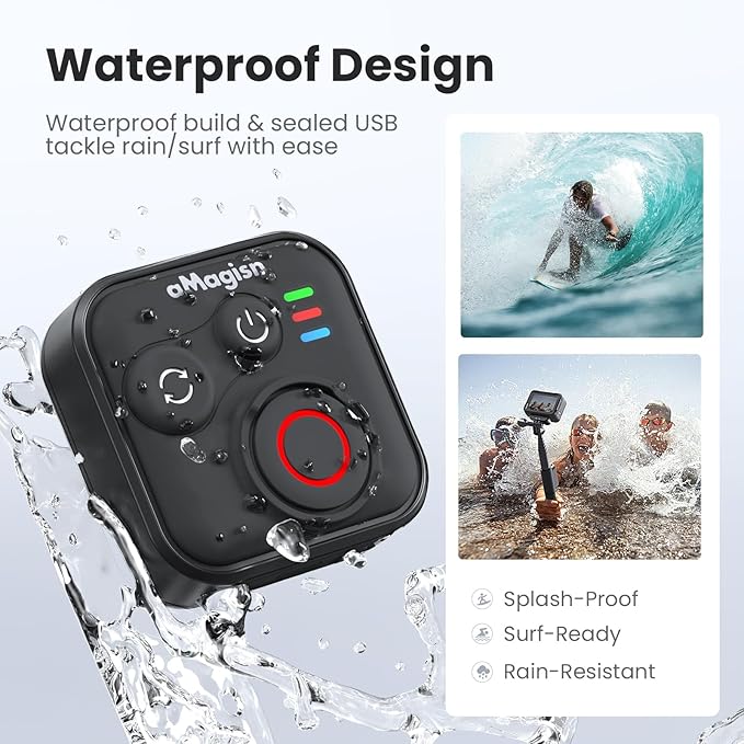 YDW Bluetooth Remote Control for INSTA360 X5 X4 X3 X2/Ace Pro2/Ace Pro/Ace/GO 3S/GO 3/ONE RS/ONE R/Gopro Hero13/12/11/10/9/8/Max/Mini,Wireless 50M Remote Control Range