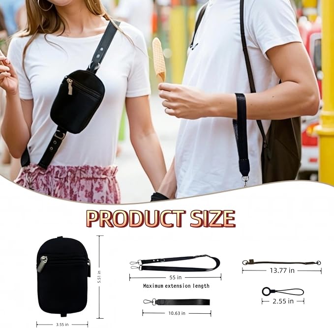Clip and Go Strap for Phone with Wallet - Adjustable and Detachable Phone Lanyard Crossbody, Wrist Wallet for Home Travel