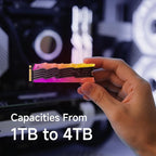 S790R 2TB NVMe M.2 SSD PCIe 4.0 x4, Internal Solid State Drive with RGB Heatsink, Up to 7450MB/s, 3D NAND TLC, PS5 Compatible, Ideal for Gaming, Creators & Professionals