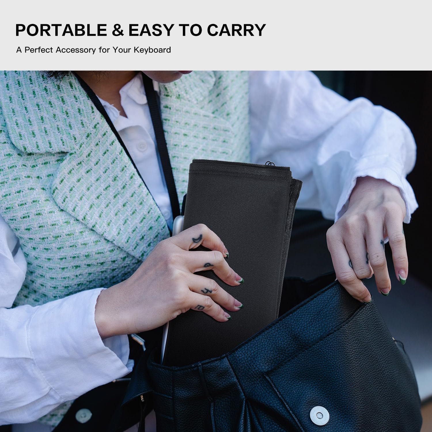 Computer Keyboard Dust Cover Sleeve Bag for Universal Keyboard, 68-87 Keys Wireless/Wired Gaming PC Keyboard Dust Cover, Logitech/Dell/Corsair/Havit/Redragon/Arteck/Apple Keyboard Protector-Black