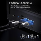 UGREEN NASync DXP6800 Plus 6-Bay Desktop NAS, Intel i3 1215u 6-Core CPU, 8GB DDR5 RAM, 128G SSD, 1X 10GbE and 1X 2.5GbE LAN Port, 2X M.2 NVMe Slots, 4K HDMI, Network Attached Storage (Diskless)