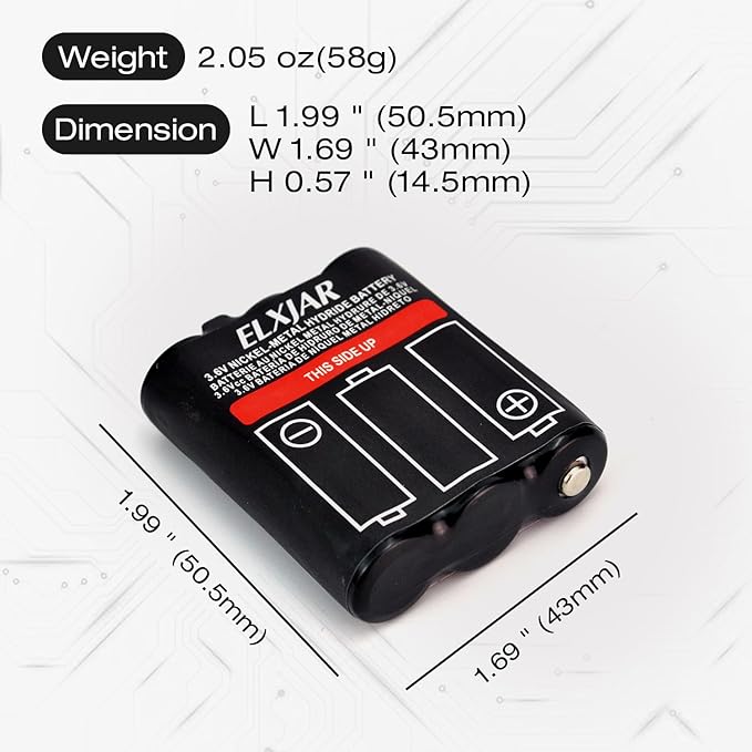 (4-Pack) 3.6V 800mAh Ni-MH Battery Replacement for Motorola PMNN4477AR T200 T400 T500 T800 T600 T62 T82 T92 T260 T265 T801 T460 T465 T480 Walkie Talkies