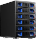 6 Bay Hard Drive Enclosure with Cooling Fan for 2.5“/3.5" SATA HDD/SSD with USB A/C 3.0, Support Hot Swappable, Daisy Chain Expansion, Tool-Free HDD Enclosure, DAS(NO RAID/NAS)