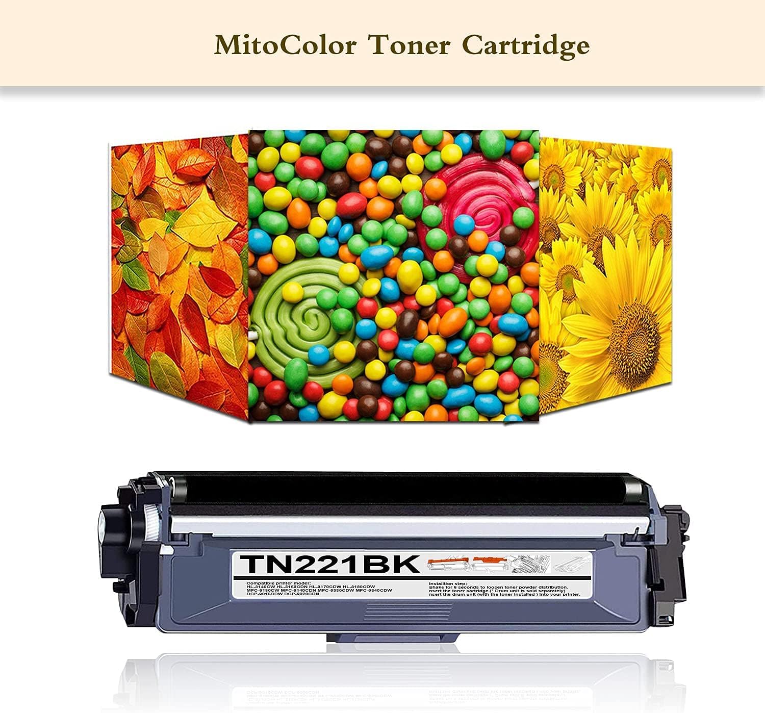Joni MGToner Compatible TN221 TN-221 Toner Cartridge Replacement for HL-3140CW HL-3180CDW HL-3170CDW MFC-9130CW MFC-9340CDW MFC-9330CDW Printer (4 Pack, 1BK+1C+1M+1Y)