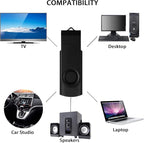 2 Pack 64GB USB 2.0 Flash Drive Memory Stick Thumb Drives Swivel Design(2 X 64GB: Black Silver)