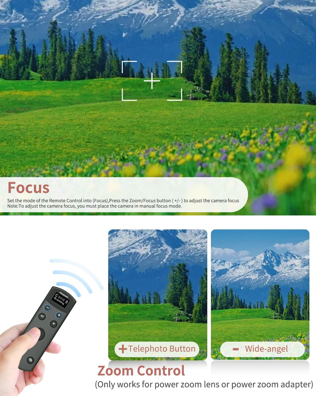 for Canon Camera Remote Control, Hanpusen Rechargeable Wireless Shutter Release with OLED Screen for R50/G7X Mark III/R8/R5/R/RP/R50 V/R10/R5 Mark II/M50/M200/6D Mark II/M6 Mark II, Replace BR-E1