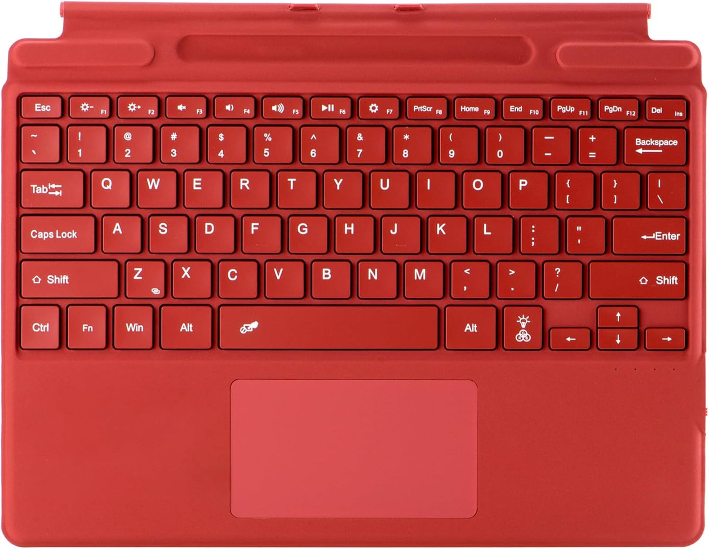 Keyboard for Microsoft Surface Pro Copilot+ (11th Edition) / Pro 11 / Pro 10 / Pro 9 / Pro 8 / Pro X, 13 inch, Detachable Type Cover with Touchpad, 7-Color Backlit & Pen Holder (Red)