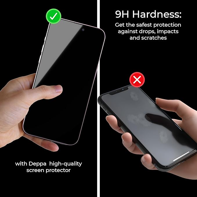Deppa |2 Pack| Anti-Blue Light Screen Protector for iPhone 16/15 (6.1') | Scratch Resistant Tempered Glass | 3D Edge to Edge Coverage | Easy Installation Kit | Eye Safeguard TÜV Certified