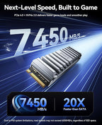 ORICO OS5 4TB M.2 SSD for PS5 Storage Expansion, M.2 PCIe 4.0 NVMe Gaming SSD with TLC NAND, 7450MB/s Read, Pre-Installed Heatsink Designed for PS5 Airflow, Ready for Direct Installation