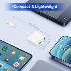 [Apple MFi Certified] 2-in-1 Charging & Audio Adapter for iPhone, Lightning to 3.5mm Headphone Jack Dongle Splitter, Supports Hi-Res Lossless Sound, Compatible with iPhone 14/13/12/11/XS/XR/8/7 10Pack
