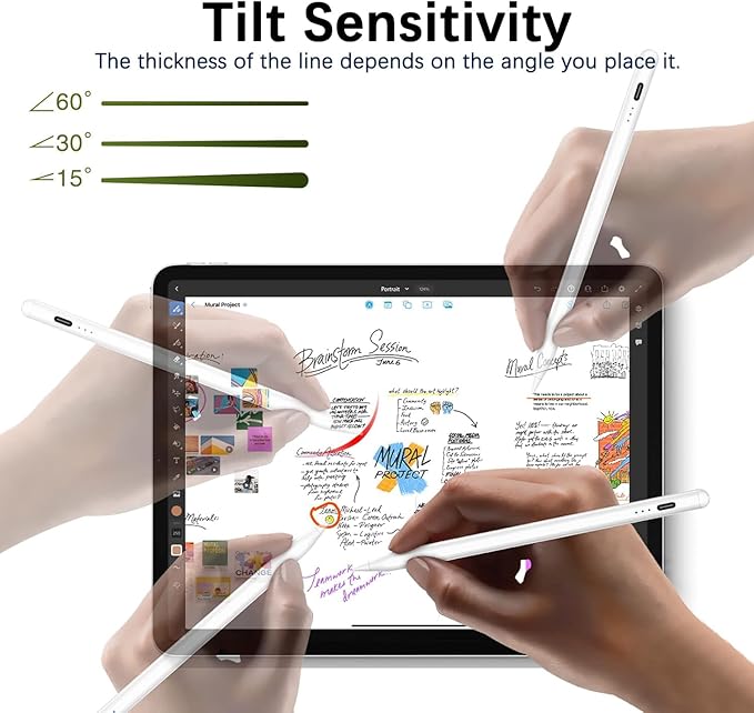 Stylus Pen for iPad (2025-2018),Tilt Sensitivity Palm Rejection Fast Charge Stylus Pencil,iPad Pencil for i Pad 11th A16/10/9/8/7/6th & Pro 13/12.9/11(M4) & Air 13/11(M3/M2) & Mini A17 Pro/6/5