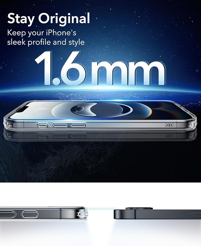 ESR for iPhone 16e Case, Compatible with MagSafe, Shockproof Military-Grade Protection, Magnetic Phone Case for iPhone 16e, Classic Hybrid Case,Clear