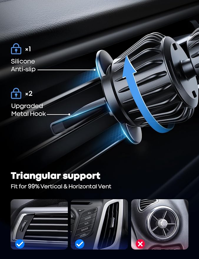 Lamicall for MagSafe Car Mount - [20 Super Magnets] Magnetic Car Phone Mount, Air Vent Phone Holder Car, Hands Free Cell Phone Holder Clip Car Accessories fit iPhone 16 15 14 13 Pro Plus Max