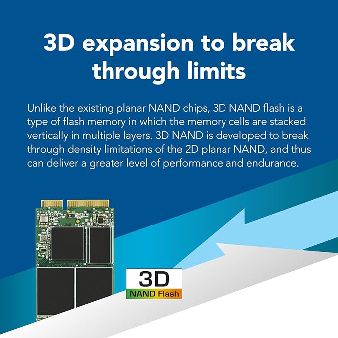 Transcend 512GB mSATA SSD with Dram Cache, Up to 560MB/s, Mini SATA III 6G/s Internal Solid State Drive for Ultrabook, Desktop, Tablet, PC, GPS, Server, 3D TLC NAND Flash, LDPC Error Correction, ECC