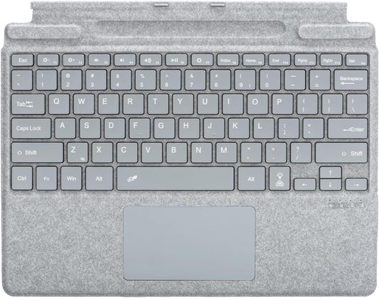 Keyboard for Microsoft Surface Pro Copilot+ (11th Edition) / Pro 11 / Pro 10 / Pro 9 / Pro 8 / Pro X, 13 inch, Detachable Type Cover with Touchpad, 7-Color Backlit & Pen Holder (Light Grey)