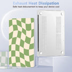 Case for MacBook Pro 13 inch with/Without Touch Bar (2016-2022, M2 A2338 M1 A2289 A2251 A2159 A1989 A1706 A1708), Hard Shell + Keyboard Cover + Dust Plug, Green Checkered