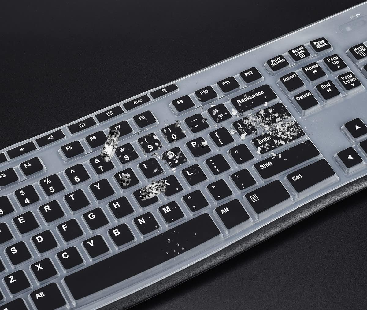 Keyboard Cover for Logitech MK295 MK270 MK200 K270 Wireless Keyboard, Logitech MK370 MK270 MK200 K270 Keyboard Skin Protector - Black