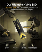 ORICO Industrial SSD 2TB M.2 NVMe SSD, PCIe 4.0 Drive with 7450MB/s Read Speed, TLC NAND, Advanced Data Security and Innovative Heatsink, for Industrial PC, Personal Laptop and PS5 - IG740PRO