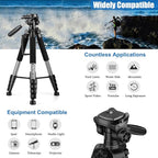 JOILCAN Tripod Camera Tripods, 74" Tripod for Camera Cell Phone, Heavy Duty Tripod Stand, Professional Travel Tripods Compatible with Canon iPhone DSLR, Starry Gray