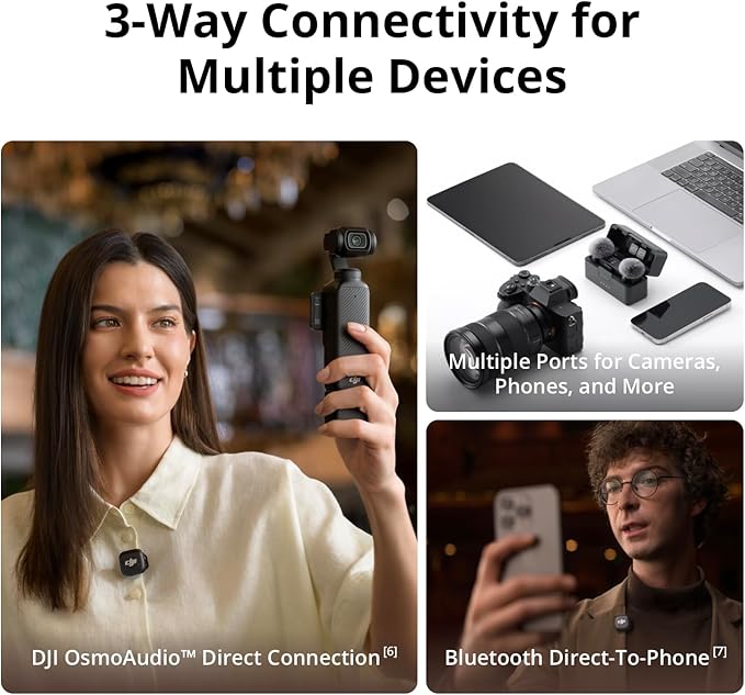 DJI Mic 3 Transmitter, Wireless Mini Microphone for iPhone/Camera/Android, Lightweight & Intuitive, Lavalier Microphone, 32-bit Float, Integrated Timecode, Vlog, Interview, Streaming