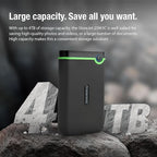 Transcend 4TB SJ25M3C, USB 3.1 Portable Hard Drive Rugged, Anti-Shock Resistant, Compact and Lightweight with Lightning-Fast Speeds, One Touch Backup Button, Type C, Iron Grey - TS4TSJ25M3C
