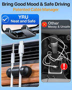 YRU Car Phone Holder [2025 Upgraded Metal Hook Clip], Phone Holders for Your Car [No Fear of Bumps] Air Vent Phone Mount Widely Compatible with iPhone16 15 14 13 Samsung Android Smartphones (Sapphire)