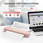 iDPRT Portable Thermal Printer with Case, 300DPI Inkless Mobile Printers for Travel, Home, Office, School, Vehicles, Support 8.5" X 11" US Letter/A4/A5, Wireless Bluetooth Printers, Pink