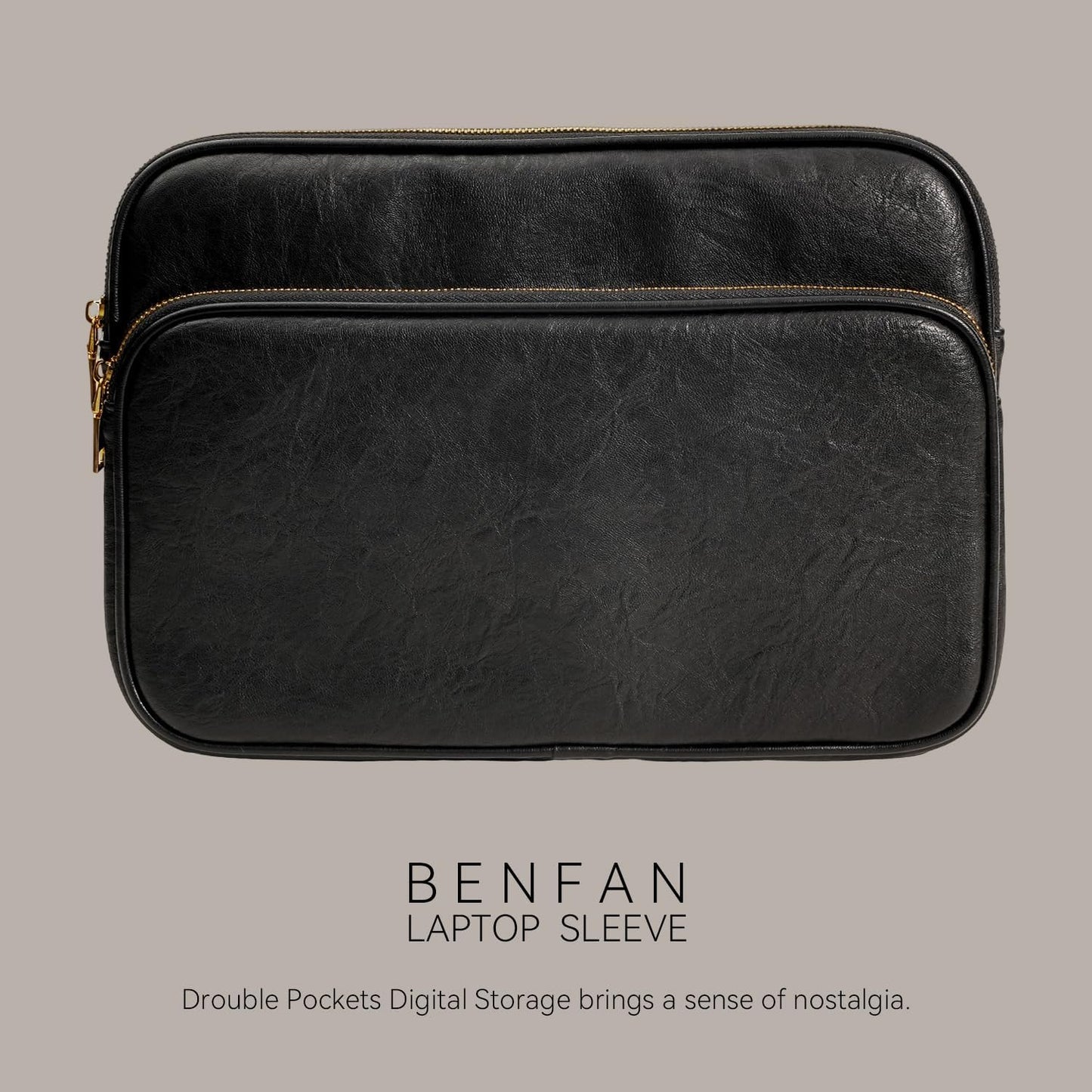 14 Inch Laptop Sleeve Bag - Compatible with MacBook Pro 14, MacBook Air 13, Surface Pro 9/X, Surface Laptop Studio - Black