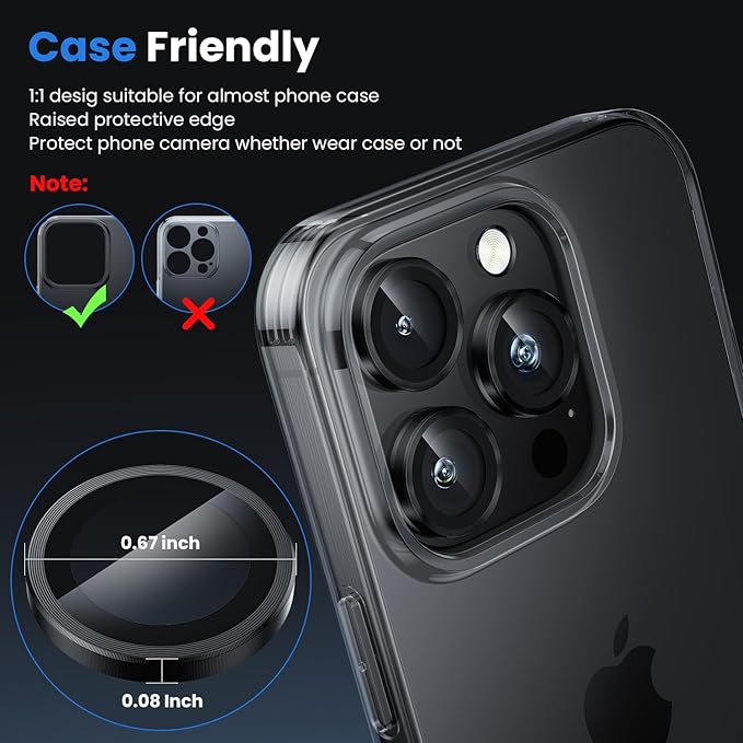 WSKEN for iPhone 16 Pro/iPhone 16 Pro Max Camera Lens Protector - [Original Shooting Model] Shatterproof Ultra HD Tempered Metal Glass Camera Screen Protector Cover Film Accessories
