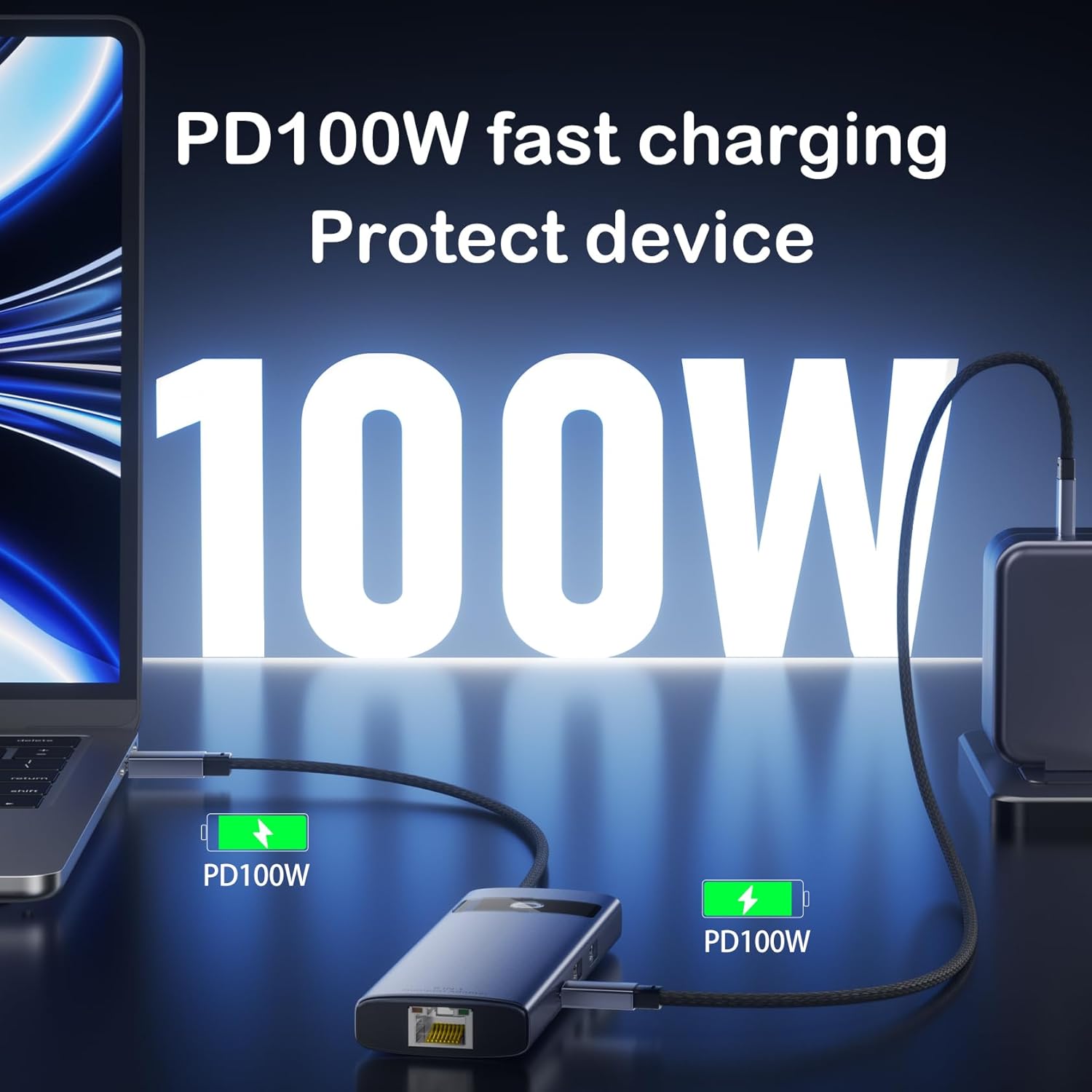 KAGO USB C to Ethernet HDMI Adapter,8 in 1 Docking Station Hub,USB-A 2.0/3.0,Type-C Data Ports,4K@30Hz HDMI,100W PD,SD/TF Card Reader,100M RJ45 for MacBook Pro/Air,iPad Pro,iPhone 15/Pro Max