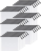 SUNEE Mesh Zipper Pouch 7x11 in (Black, 30 Packs), Mesh Bags with Zipper for School Office Supplies, Puzzles & Games, Travel Accessories, Waterproof Zipper Pouches for Organizing