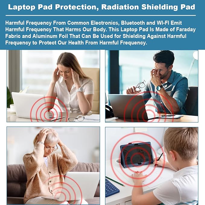Laptop Pad Protection, Heat Shielding Laptop Pad EMI Blocker Lap Desk, Protector Portable Heat Blocker for Laptop, Tablets and Phones (12"-7.8")