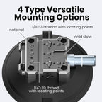 6" Suction Cup Camera Mount – Ultimate Car Camera Mount with Cold Shoe, NATO Rail, and Threaded Holes for Cameras, Action Cameras, Phones (6")