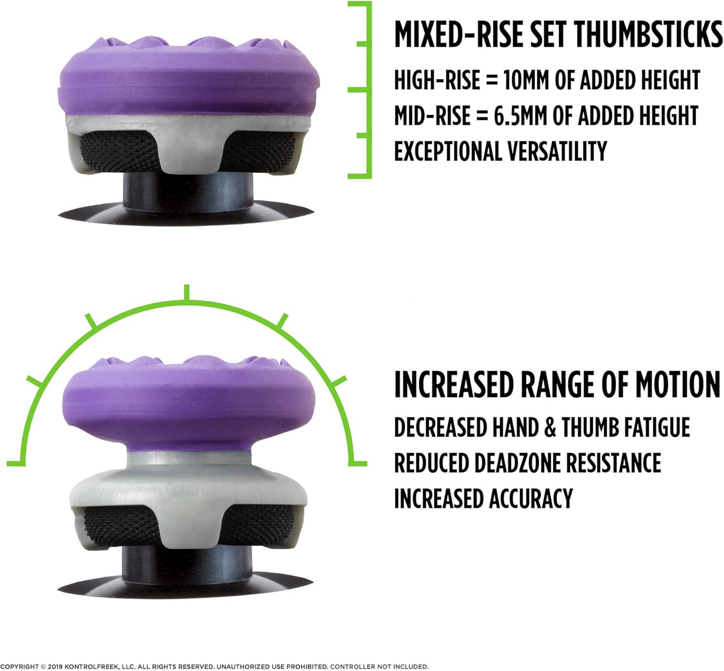 KontrolFreek FPS Freek Galaxy Performance Thumbsticks for Nintendo Switch | 1 Mid-Rise, 1 High-Rise Concave | Purple