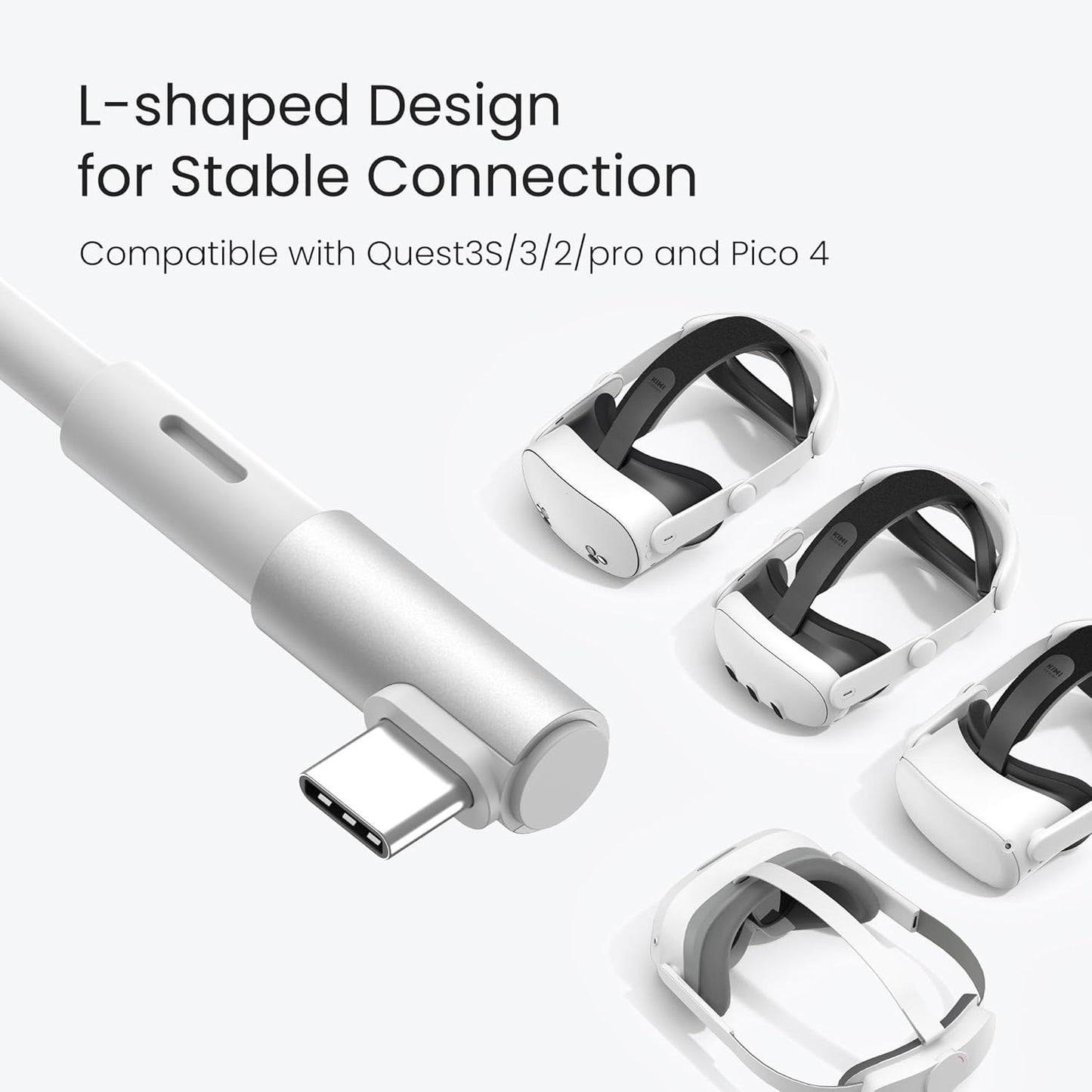 KIWI design 20FT Link Cable Compatible with Oculus/Meta Quest 3S Accessories, and Quest 3/2/Pro/Pico 4, USB3.0 Link Cable with 5Gbps Super Speed