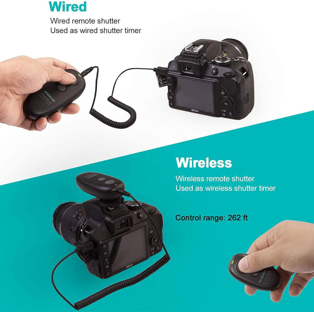 AODELAN Wireless Shutter Release for Canon T7, T7i,EOS RP, T6, 5D Mark IV, T3i, SL1, T3, 1300D,6D, T5,T2i, for Fujifilm X-T3 Replace Canon RS-60E3 and RS-80N3 Remote Switch