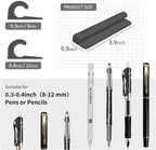 ELETIUO Pencil Holder For Most Pens,Pencils,Self-Adhesive Stick To Notebooks,Diary,Desks,Whiteboards Or Any Surface,Silicone Pen Holder For Home,Office And Desk Organization,Black